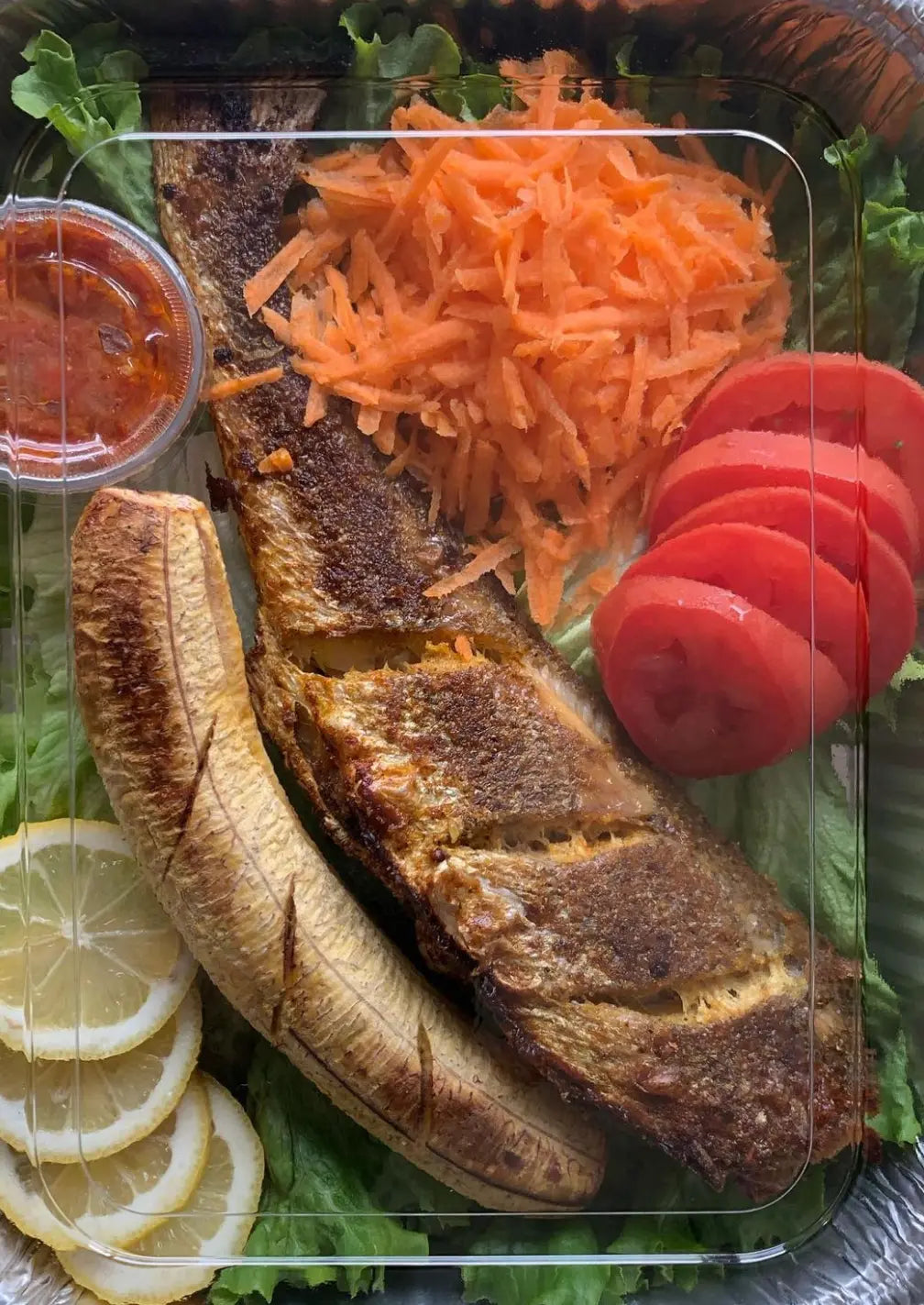 Grilled Fish + Boli/Roasted Plantain